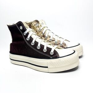 Converse All-Star Women's High-Top Platform Sneakers in Maroon Canvas Size 6